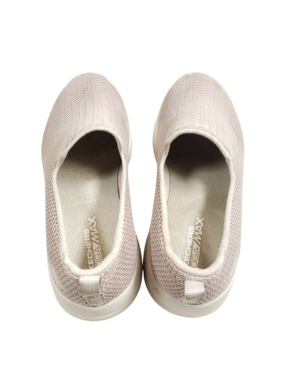 Skechers Womens Size 8.5 Wide Slip-On Shoes Beige Breathable Mesh - Picture 7 of 9